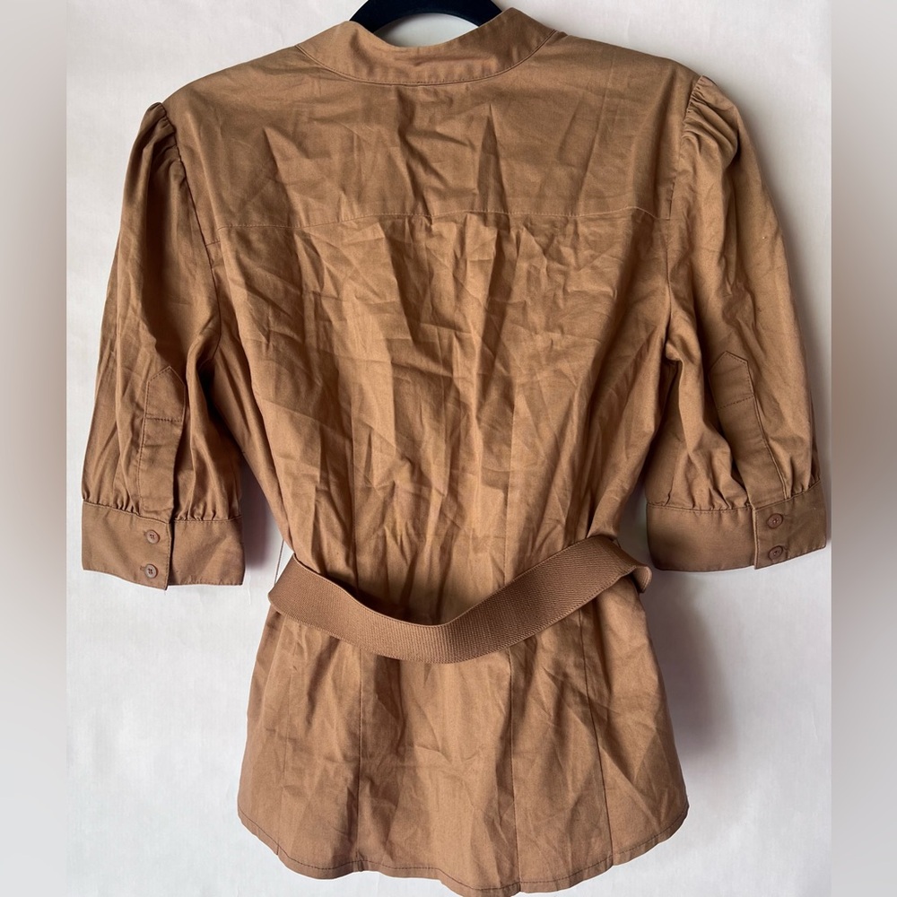 bebe Brown Ruffled Blouse - Picture 5 of 6
